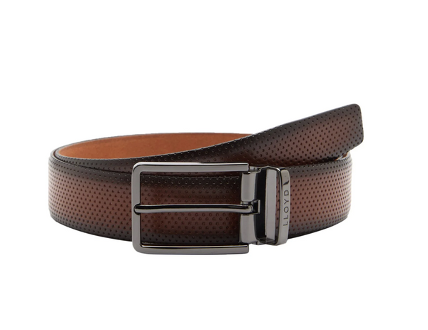 Lloyd Textured Leather Belt | Brandy