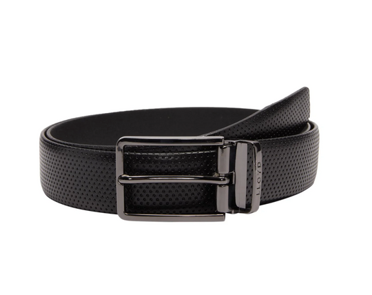 Lloyd Textured Leather Belt | Black