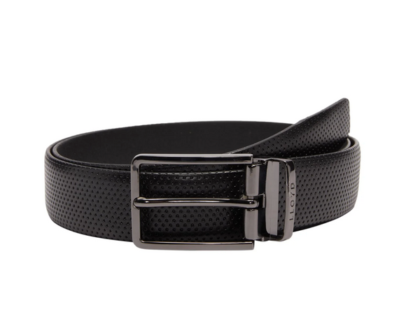 Lloyd Textured Leather Belt | Black