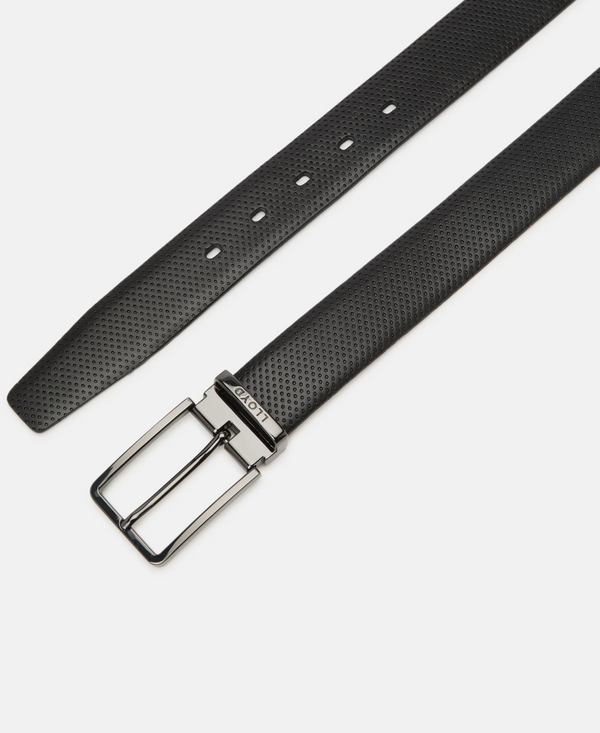 Lloyd Textured Leather Belt | Black