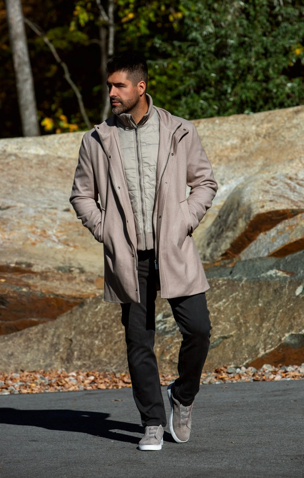 Au Noir Coat With Fooler | WATSON, Sand