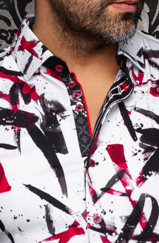 Au Noir  360° Stretch Shirt | ZANDER, White Red