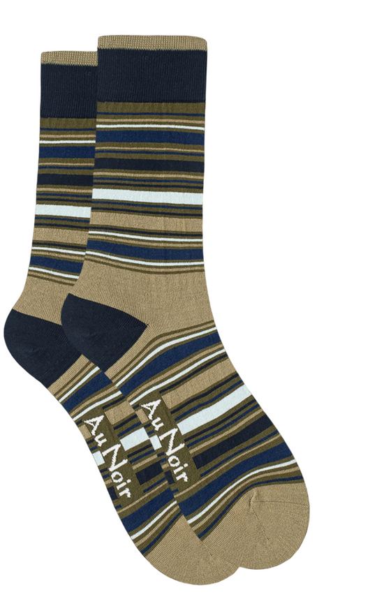 Au Noir Socks | Olive Blue