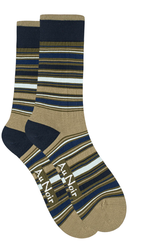 Au Noir Socks | Olive Blue