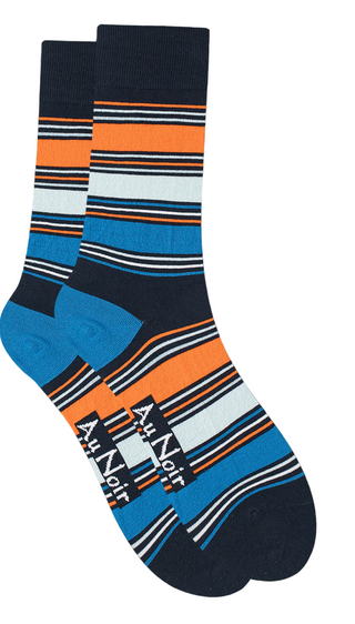 Au Noir Socks | Navy Orange