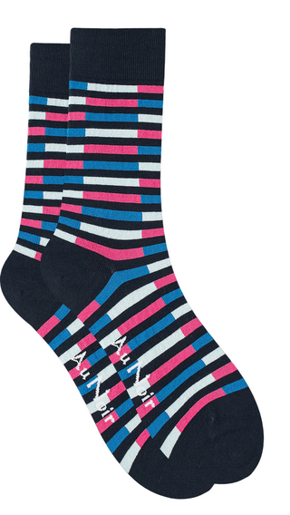 Au Noir Socks | Navy Fushia