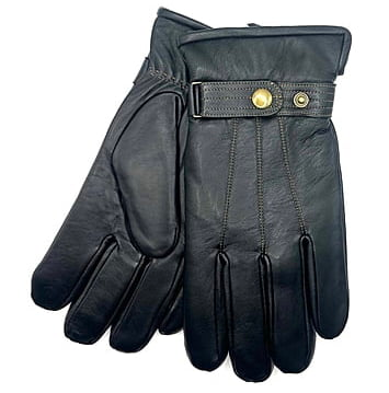 Knotz Leather Gloves with Detailed Stitch | Black