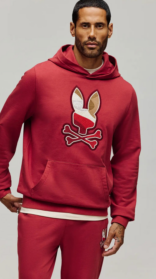 Psycho Bunny Men's Dante Hoodie | Garnet
