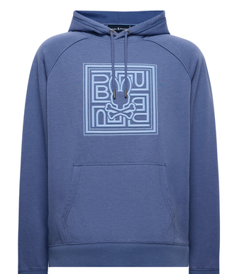 Psycho Bunny Gio Embroidered Hoodie | Gray Blue