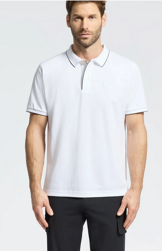 Psycho Bunny Men's Bryce Performance Pique Polo Shirt | White
