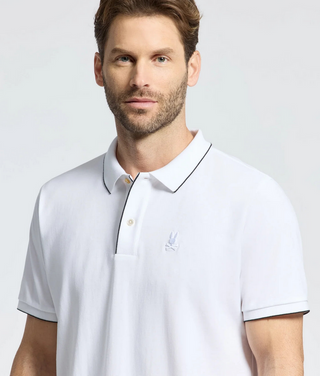 Psycho Bunny Men's Bryce Performance Pique Polo Shirt | White