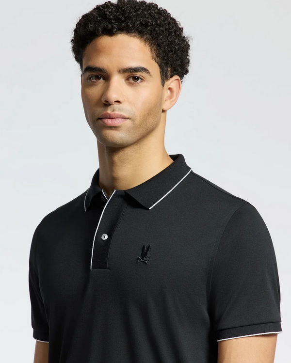 Psycho Bunny Men's Bryce Performance Pique Polo Shirt | Black