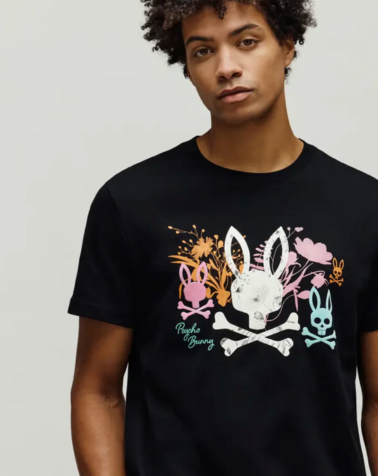 Psycho Bunny Men's Santino Graphic Tee | Black