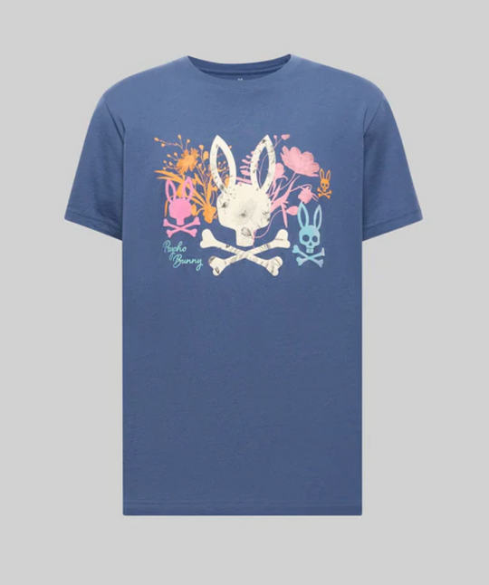Psycho Bunny Men's Santino Graphic Tee | Gray Blue