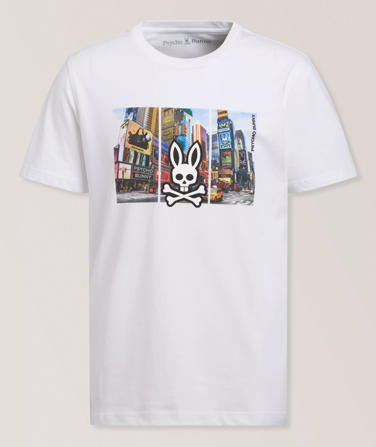 Psycho Bunny Men's Zeke Cityscape T-Shirt | White