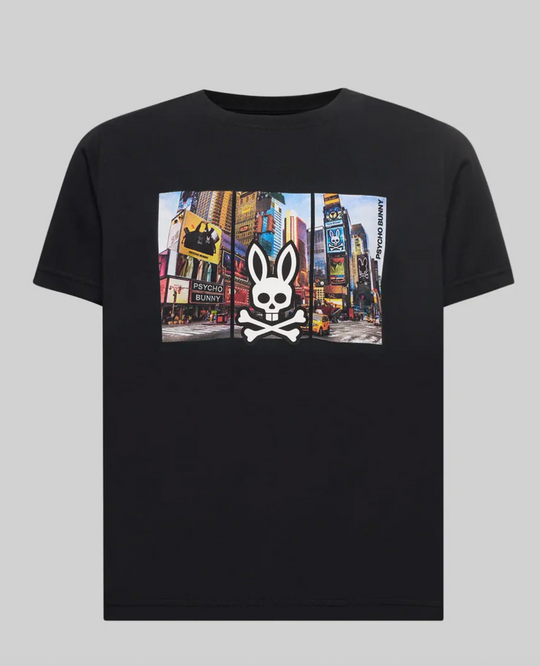 Psycho Bunny Men's Cityscape T-Shirt Zeke | Black