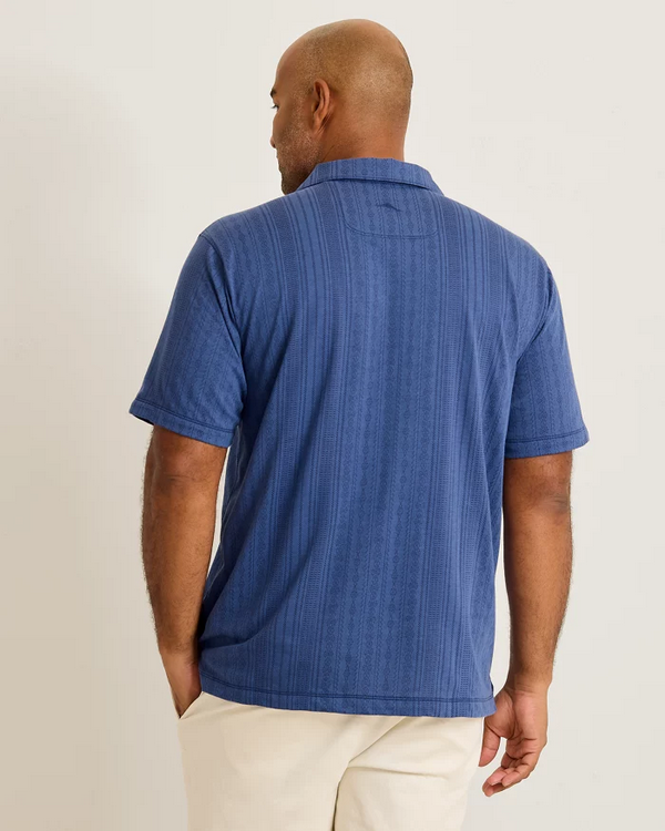 Tommy Bahama Palm Fresco Beach Border IslandZone® Camp Shirt | Carbon Navy