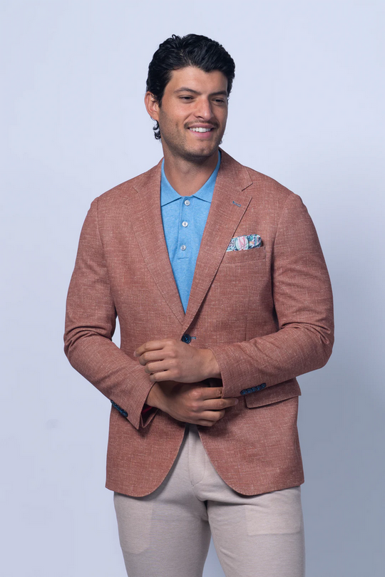 7 Downie St. Oregon Printed Cotton Stretch Knit Blazer | Orange