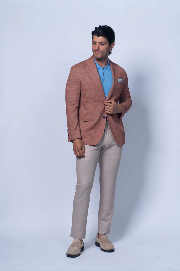 7 Downie St. Oregon Printed Cotton Stretch Knit Blazer | Orange