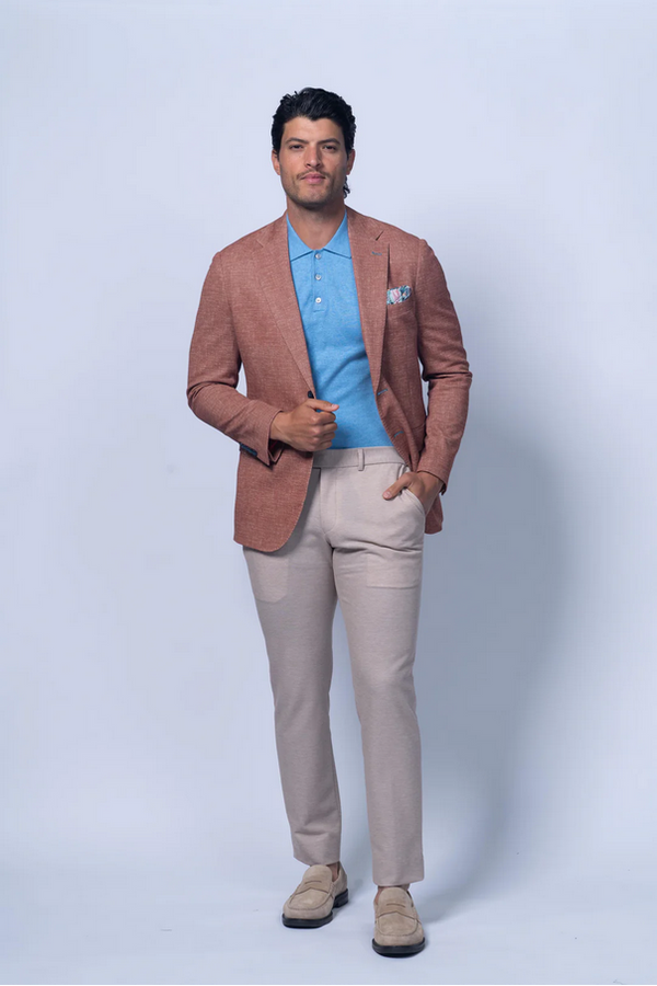 7 Downie St. Oregon Printed Cotton Stretch Knit Blazer | Orange