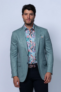 7 Downie St. Oregon Printed Cotton Stretch Knit Blazer | Green