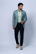7 Downie St. Oregon Printed Cotton Stretch Knit Blazer | Green