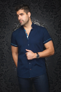 Au Noir Shirt Short Sleeves | FAJARDO, Navy