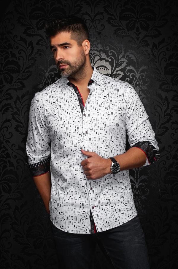 Au Noir Stretch Shirt | STRATTA, White