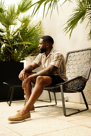 Au Noir Open Collar Shirt | RAJ-T, Greige Grey