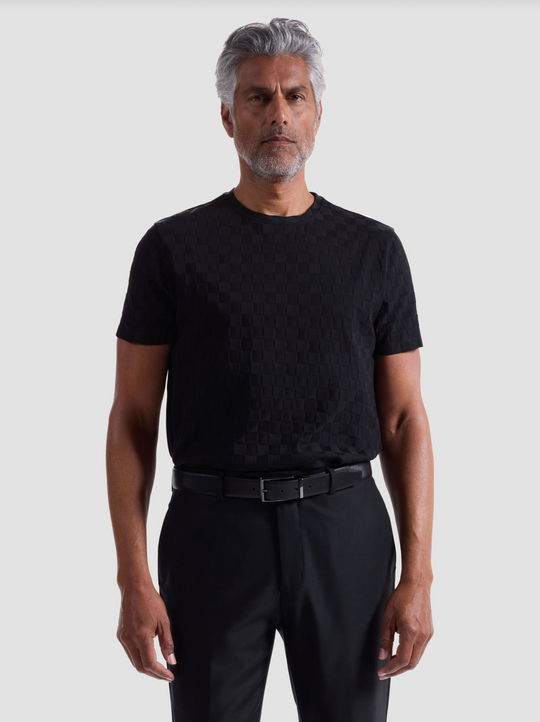 Bugatchi Textured Tee | Black