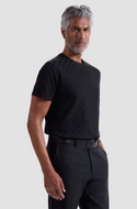 Bugatchi Textured Tee | Black