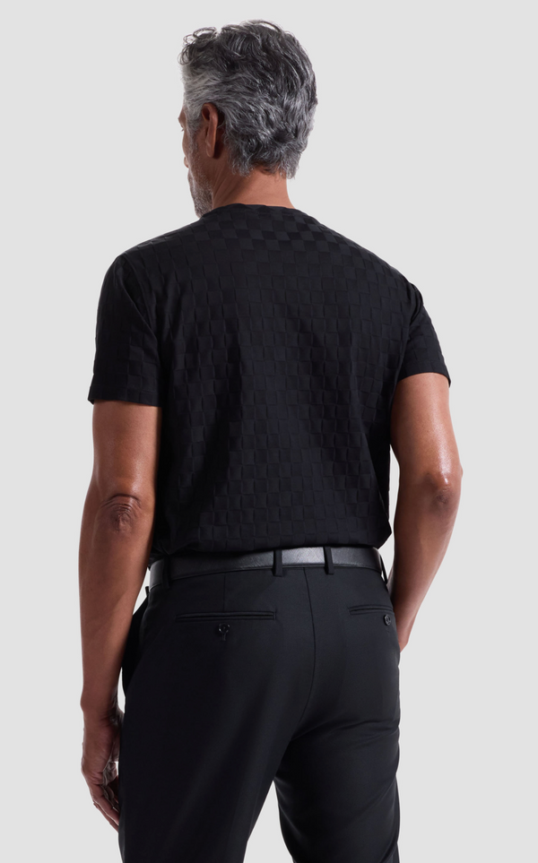 Bugatchi Textured Tee | Black