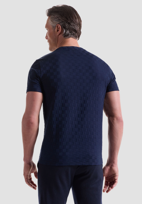 Bugatchi Textured Tee | Navy