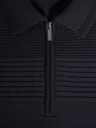 Bugatchi 1/4 Zip Polo Sweater | Black