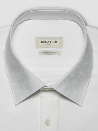 Bugatchi Long Sleeved Shirt Julian Shaped Fit | White