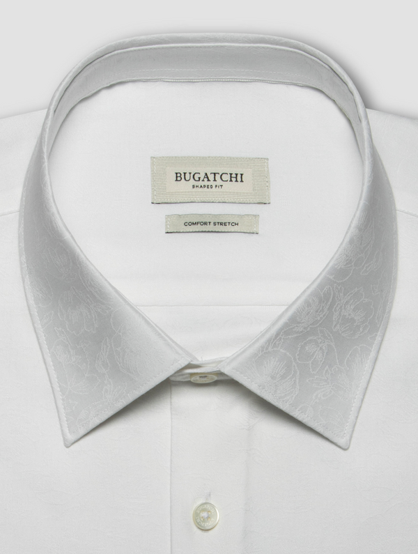 Bugatchi Long Sleeved Shirt Julian Shaped Fit | White