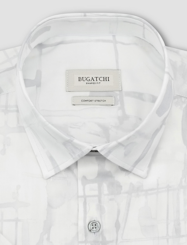 Bugatchi Chemise à manches courtes Orson Shaped Fit | Platinum