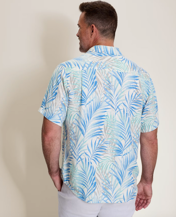 Tommy Bahama Palm Dancer Silk Camp Shirt | Banff Blue