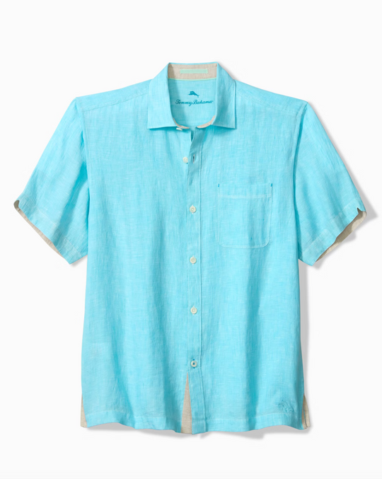 Tommy Bahama Paradise Breezer Linen Short-Sleeve Shirt | Blue Radiance