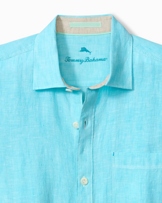 Tommy Bahama Paradise Breezer Linen Short-Sleeve Shirt | Blue Radiance