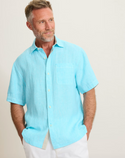 Tommy Bahama Paradise Breezer Linen Short-Sleeve Shirt | Blue Radiance