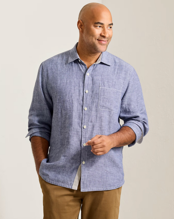 Tommy Bahama Paradise Breezer Linen Long-Sleeve Shirt | Island Navy