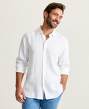 Tommy Bahama Paradisio - Chemise à manches longues en lin à carreaux - blanc