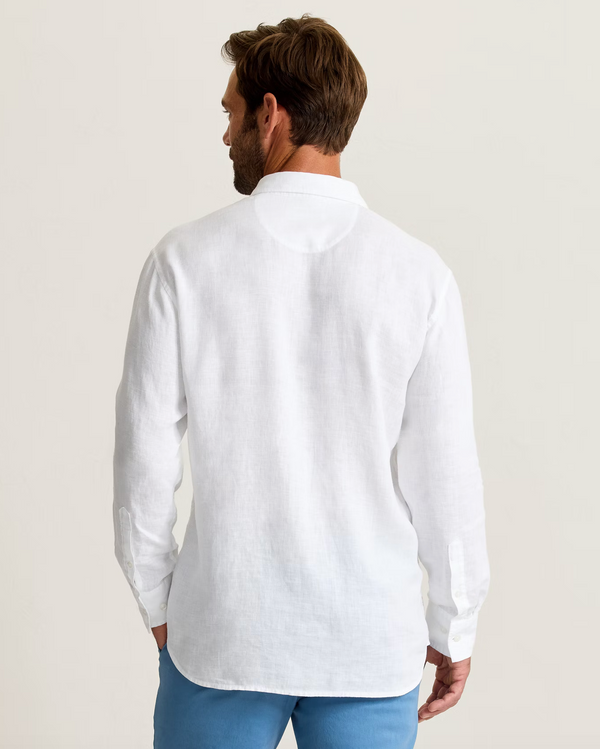 Tommy Bahama Paradisio - Chemise à manches longues en lin à carreaux - blanc