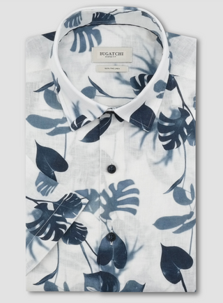 Bugatchi Shirt Short Sleeve Shirt Vero Shaped Fit | Navy