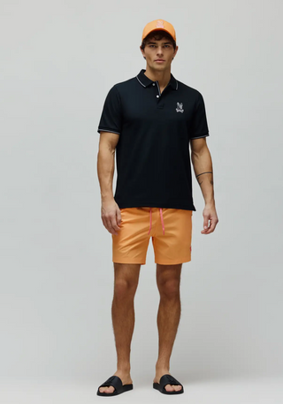 Psycho Bunny Mens Olivier Pique Polo | Black