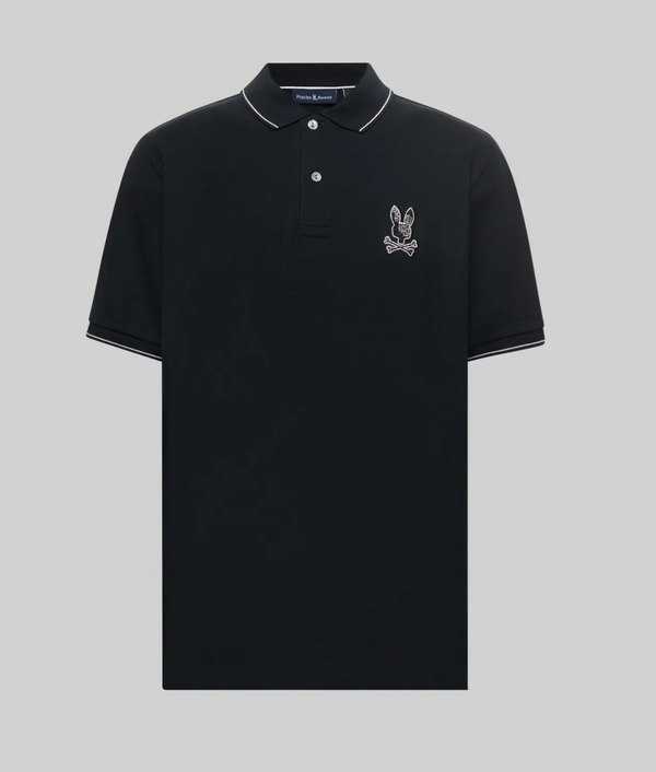 Psycho Bunny Mens Olivier Pique Polo | Black