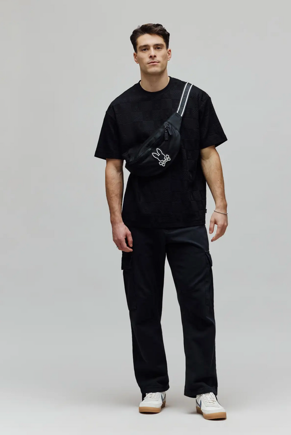 Psycho Bunny Mens Dustin Oversized Tee | Black