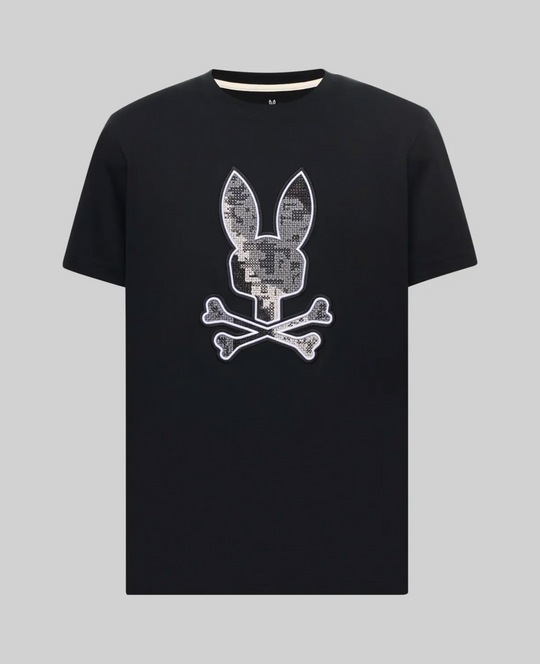 Psycho Bunny Mens Olivier Graphic Tee | Black