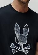 Psycho Bunny Mens Olivier Graphic Tee | Black
